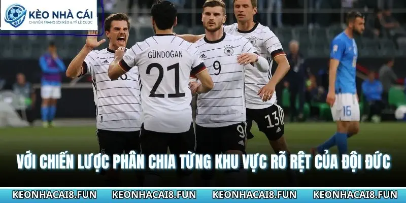 Với chiến lược phân chia từng khu vực rõ rệt của đội Đức